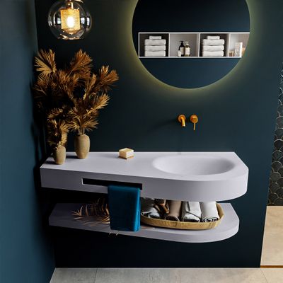 MONDIAZ RIVA 120cm Wastafel met planchet kleur Cale. Wastafel DULCET rechts 0 kraangaten kleur Cale. MONDIAZ RIVA 120cm Wastafel met planchet kleur Cale. Wastafel DULCET rechts 0 kraangaten kleur Cale.