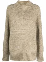 Maison Margiela pull nervuré à col roulé - Vert