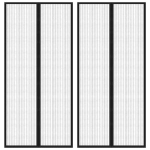 VidaXL Insectendeurgordijnen 2 st magnetisch 220x110 cm zwart