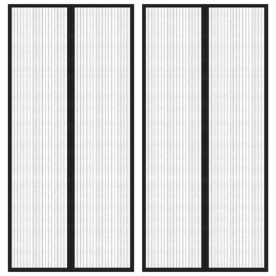 VidaXL Insectendeurgordijnen 2 st magnetisch 220x110 cm zwart