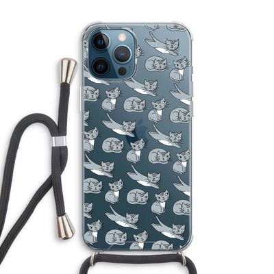 Poezen: iPhone 12 Pro Transparant Hoesje met koord