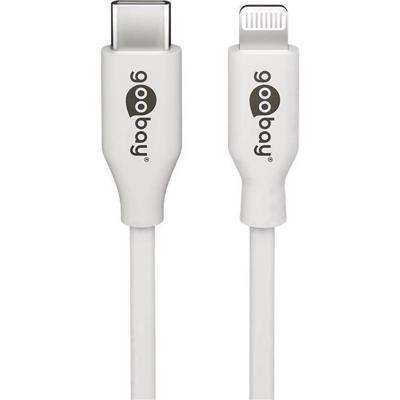 Goobay Apple iPad/iPhone/iPod Verbindingskabel [1x USB-C stekker - 1x Apple dock-stekker Lightning] 1 m Wit