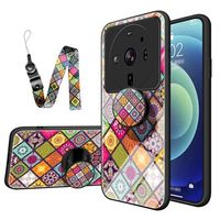 Geruit Patroon Xiaomi 12S Ultra Hybride Hoesje - Kleurrijke Mandala