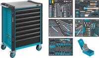 HAZET Gereedschapwagen - Assistent 179NX - assortiment 179NX-8/252 - 252-delig - Laden, ondiep: 7× 81 x 522 x 398 mm - Laden, diep: 1× 166 x 522 x 398