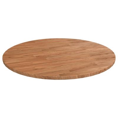 Tafelblad rond Ø70x1,5 cm bewerkt massief eikenhout lichtbruin