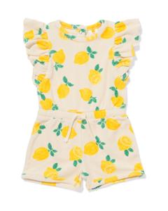 HEMA Babyjumpsuit Badstof Citroenen Ecru (ecru)