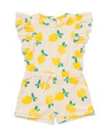 HEMA Babyjumpsuit Badstof Citroenen Ecru (ecru)