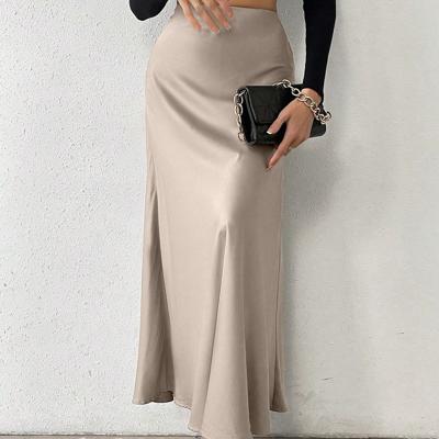 Bon&Bon Leopard Print Maxi Skirt - Coffee Brown Elegant Straight Skirt Champagne / L