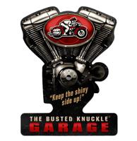 The Busted Knuckle Garage V-Twin Zwaar Metalen Bord LAATSTE STUKS