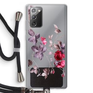 Mooie bloemen: Samsung Galaxy Note 20 / Note 20 5G Transparant Hoesje met koord