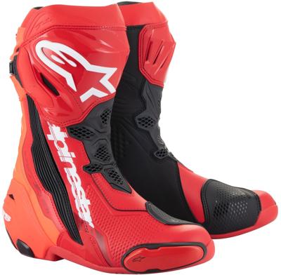 ALPINESTARS Supertech R Boots, Sport motorlaarzen, Helder Rood-Rood Fluo