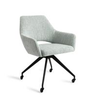Jesper Home Eetkamerstoel 'Yanai' Glide Black, kleur Soft Sage