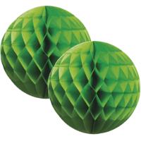 Papieren kerstballen - 4x - groen - 10 cm - kerstversiering