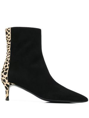 Giuseppe Zanotti bottines à détail à motif léopard - Noir