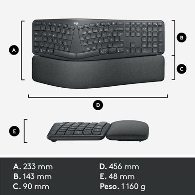 Toetsenbord Logitech 920-010105 Zwart Grijs Grafiet Qwerty Spaans