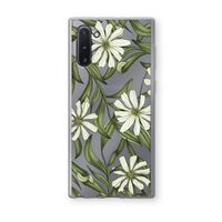 Wit bloemenpatroon: Samsung Galaxy Note 10 Transparant Hoesje