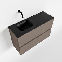 Toiletmeubel Mondiaz Ada | 80 cm | Meubelkleur Smoke | Lex wastafel Urban Links | Zonder kraangat