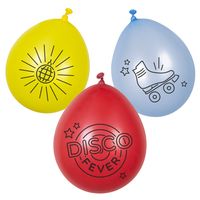 Boland 6x disco ballonnen - ca. 25 cm - Feestversiering en decoraties - thumbnail