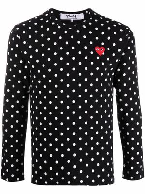 Comme Des Garçons Play t-shirt à pois - Noir