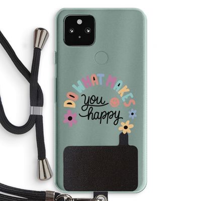 Happy days: Pixel 5a 5G Transparant Hoesje met koord