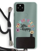 Happy days: Pixel 5a 5G Transparant Hoesje met koord