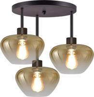 Masterlight 3-lichts plafondlampGenua zwart met goud glas Ø 24cm - 5971-05-05-35-3-24