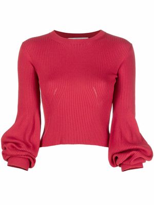 Stella McCartney pull à manches bouffantes - Rouge