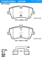 Remblokkenset, schijfrem ATE Ceramic ATE, u.a. fÃ¼r Mercedes-Benz - thumbnail
