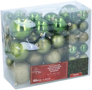 Kerstballen Set Groen 46 Stuks -> Set van 46 groene kerstballen