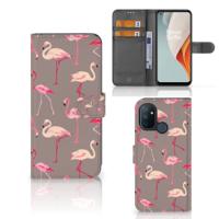 OnePlus Nord N100 | Telefoonhoesje | Met pasjeshouder | Flamingo