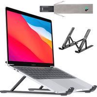 LURK® Laptop Standaard - Aluminium Laptop Verhoger - Verstelbaar en Opvouwbaar - Ergonomisch - 6 Instelhoeken - thumbnail