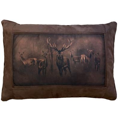 Kussen wild suede look groot Donkerbruin