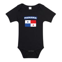 Panama romper met vlag zwart voor babys