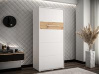 Opklapbed HOUDI 90x200 cm wit/artisan eik