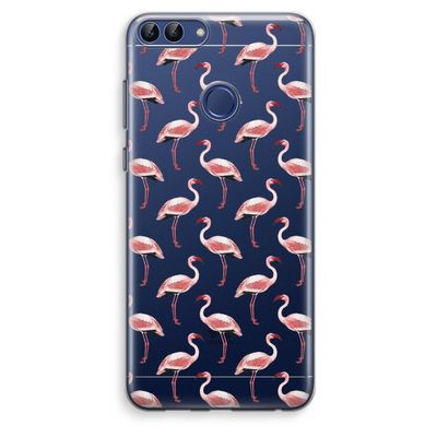 Flamingoprint groen: Huawei P Smart (2018) Transparant Hoesje
