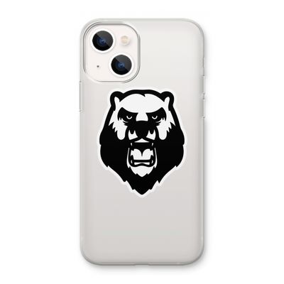 Angry Bear (white): iPhone 13 mini Transparant Hoesje