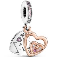 Pandora 781020C01 Hangbedel Entwined Infinite Hearts zilver-zirconia-crystals meerkleurig - thumbnail