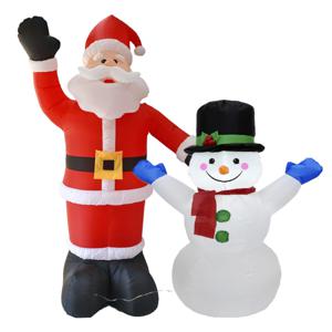 Opblaasbare kerstman - 180 cm - en sneeuwpop - 123 cm - met LED verlichting