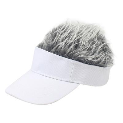 Unisex Fashion outdoor zonnescherm Baseballpet met pruik grootte: One size (volwassen Wit grijze pruik)