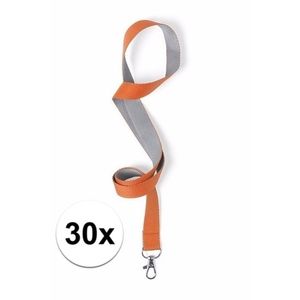 30 stuks oranje/grijze keycords