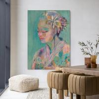 Urban Cotton Wandkleed 'Calm' 80 x 110cm in Frame - black