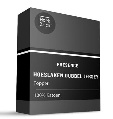 Topper Hoeslaken - Katoen Dubbel Jersey - 140x200 cm - Keuze Uit Meerdere Kleuren - Presence - Dekbed-Discounter.nl