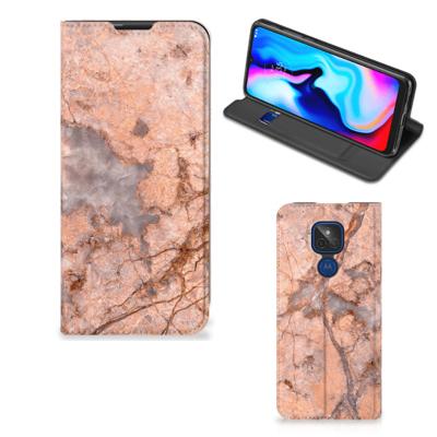Motorola Moto G9 Play | Standcase | Marmer Oranje