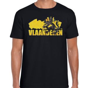 Shirt met tekst Silhouet van Vlaanderen zwart heren 2XL  -