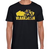 Shirt met tekst Silhouet van Vlaanderen zwart heren 2XL  - - thumbnail
