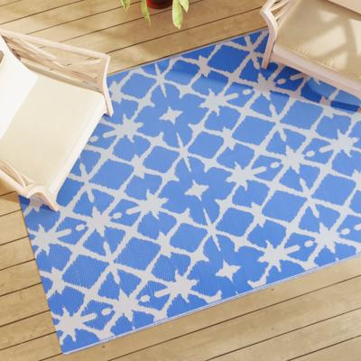 VidaXL Buitenkleed arakil 140x200 cm polypropeen blauw en wit