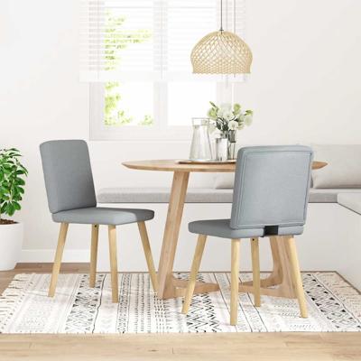 Eetkamerstoelen 2 st stof lichtgrijs
