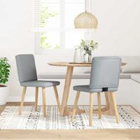 Eetkamerstoelen 2 st stof lichtgrijs