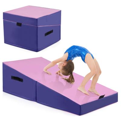 120 x 60 x 35 cm Schuine Gymnastiekmat Opvouwbare Rechthoekige Gymnastiekmat met EPE-Schuim en Antislip PVC Leer Aerobic Oefening