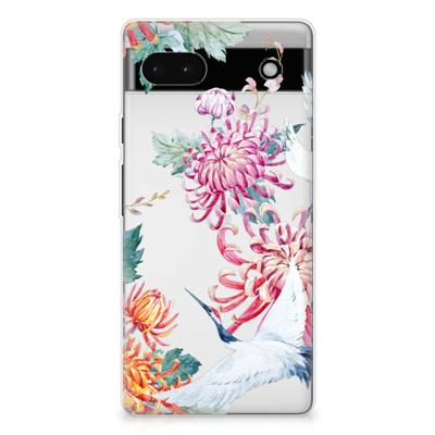 Google Pixel 6A | TPU Hoesje | Bird Flowers